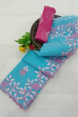 KOTA DORIA EMBROIDERY WORK SAREES WITH BLOUSE 1