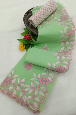 KOTA DORIA EMBROIDERY WORK SAREES WITH BLOUSE 1