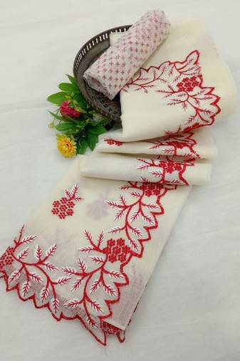 KOTA DORIA EMBROIDERY WORK SAREES WITH BLOUSE