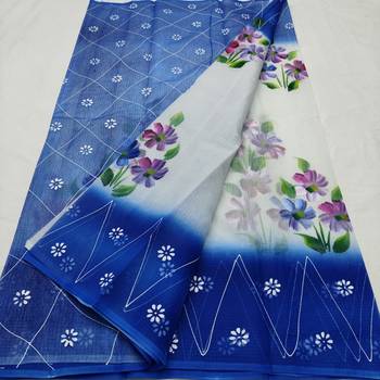 Kota Doria Hand Painting Sarees 1