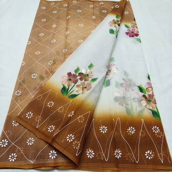 Kota Doria Hand Painting Sarees 1