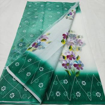 Kota Doria Hand Painting Sarees 1