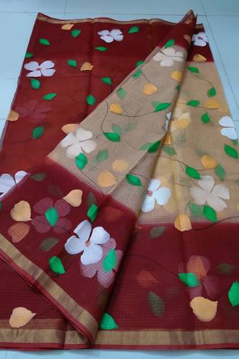 Kota Doria Hand Painting Sarees