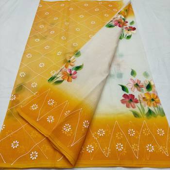 Kota Doria Hand Painting Sarees 1