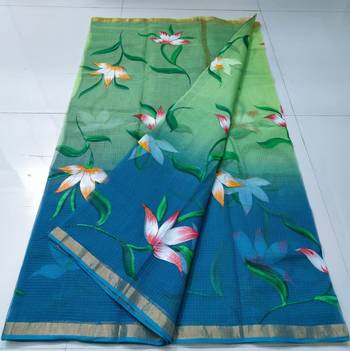 Kota Doria Hand Painting Sarees 1
