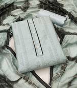 Sea green color thread work work modal chanderi unstitched chudidar dress material 