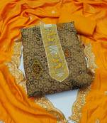 Multi color embroidered work cotton unstitched chudidar dress material 