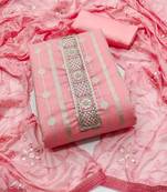 Pink color weaving work banarasi jacquard unstitched chudidar dress material - mrfc11205d
