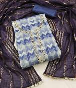 Multi color printed work modal cotton unstitched chudidar dress material 