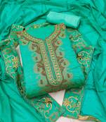 Sea green color hand work work modal cotton unstitched chudidar dress material - mrfc11239d