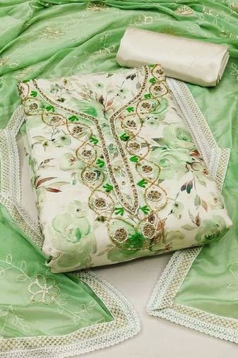Multi color hand work work modal cotton unstitched chudidar dress material - mrfc11305d