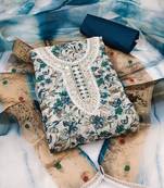 Multi color hand work work jam cotton unstitched chudidar dress material - mrfc11341b