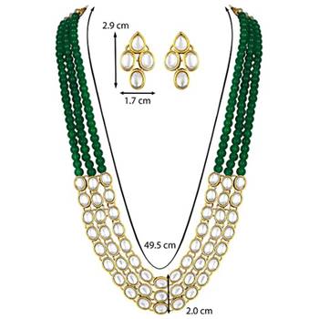 traditional stunning white kundan studded layered pearl necklace jewellery set 5