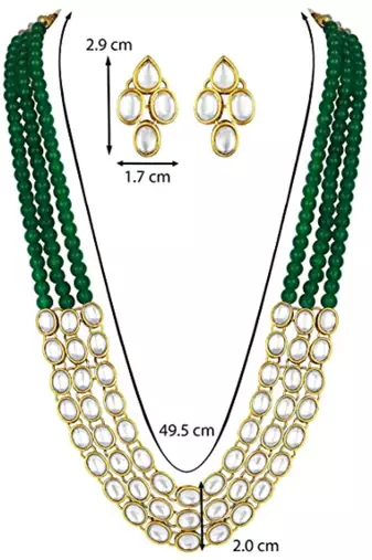 traditional stunning white kundan studded layered pearl necklace jewellery set