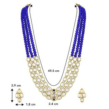 traditional stunning white kundan studded layered pearl necklace jewellery set 5