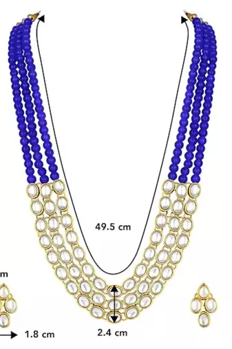 traditional stunning white kundan studded layered pearl necklace jewellery set