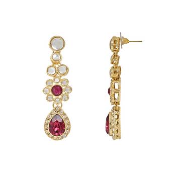 traditional floral design kundan stones studed necklace jewellery set 4