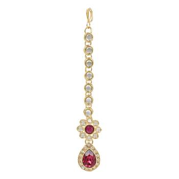 traditional floral design kundan stones studed necklace jewellery set 5