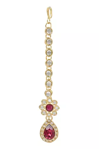 traditional floral design kundan stones studed necklace jewellery set