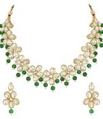 traditional handcrafted stone studded choker necklace jewellery set