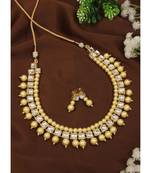 traditional kundan studed pearls choker necklace jewellery set