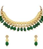 traditional kundan studed pearls choker necklace jewellery set