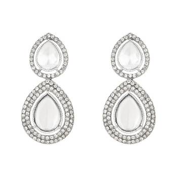 silver plated traditional stone choker necklace jewellery set 4