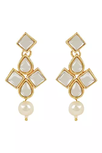 traditional kundan & pearls choker necklace jewellery set with earrings