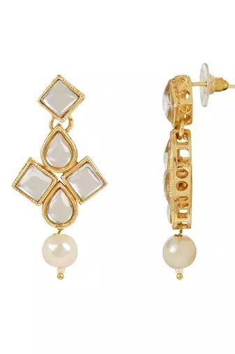 traditional kundan & pearls choker necklace jewellery set with earrings