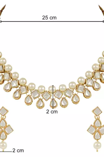 traditional kundan & pearls choker necklace jewellery set with earrings