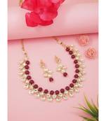 traditional kundan & pearls choker necklace jewellery set with earrings
