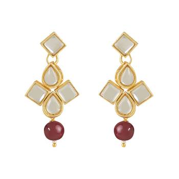 traditional kundan & pearls choker necklace jewellery set with earrings 4