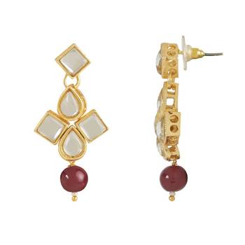 traditional kundan & pearls choker necklace jewellery set with earrings 5