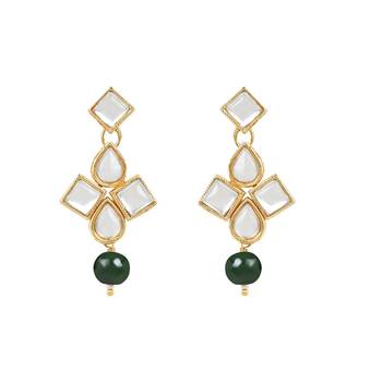 traditional kundan & pearls choker necklace jewellery set with earrings 4