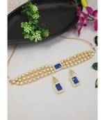 traditional handcrafted stone kundan studded choker necklace jewellery set