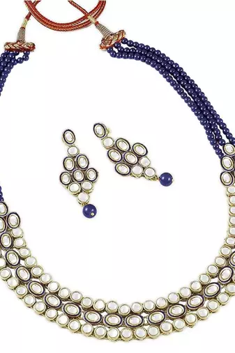 traditional stunning maroon meenakari kundan studded pearl necklace jewellery set with earrings