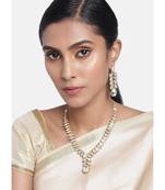 traditional blue stone studded necklace jewellery set with dangle earrings