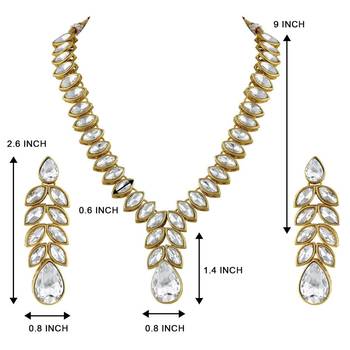 traditional blue stone studded necklace jewellery set with dangle earrings 5