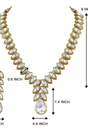 traditional blue stone studded necklace jewellery set with dangle earrings