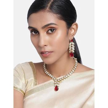 traditional blue stone studded necklace jewellery set with dangle earrings 1