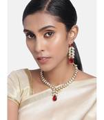 traditional blue stone studded necklace jewellery set with dangle earrings