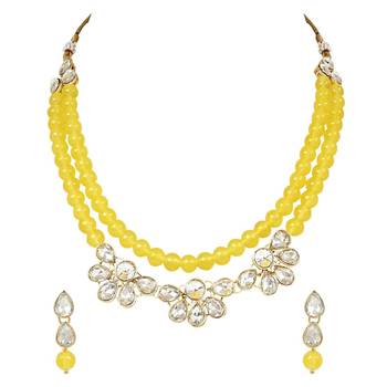 traditional kundan & pearls necklace jewellery set with earrings 1