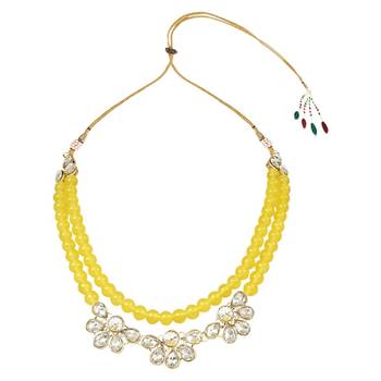 traditional kundan & pearls necklace jewellery set with earrings 2