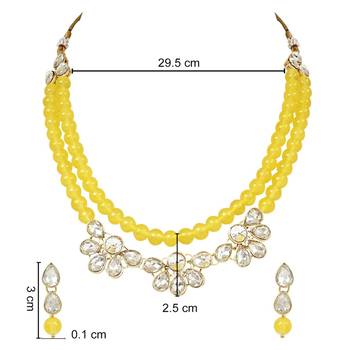 traditional kundan & pearls necklace jewellery set with earrings 5