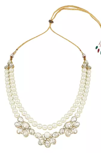 traditional kundan & pearls necklace jewellery set with earrings