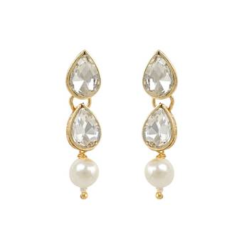 traditional kundan & pearls necklace jewellery set with earrings 3