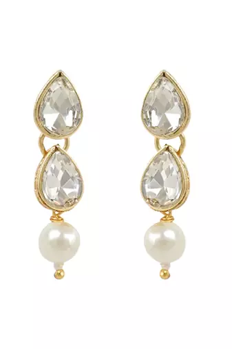 traditional kundan & pearls necklace jewellery set with earrings