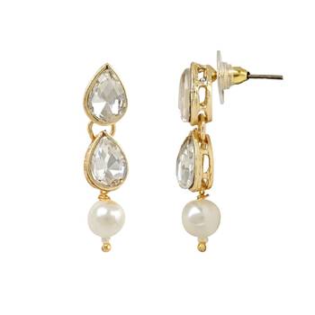 traditional kundan & pearls necklace jewellery set with earrings 4