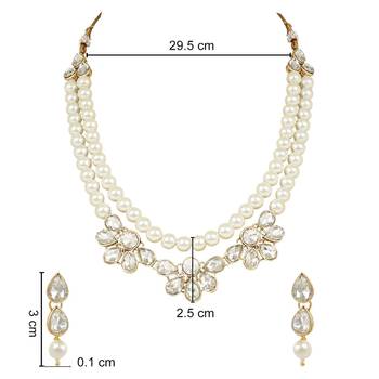 traditional kundan & pearls necklace jewellery set with earrings 5