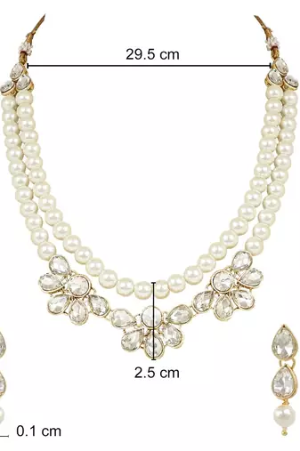 traditional kundan & pearls necklace jewellery set with earrings